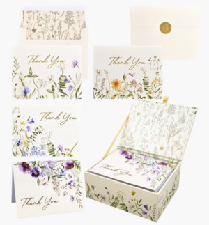 Wildflowers Premium Thank You Note Cards